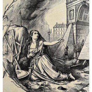 Thomas Nast France Germany Centerfold 1871 Victorian Woodcut Engraving LGBinTN2
